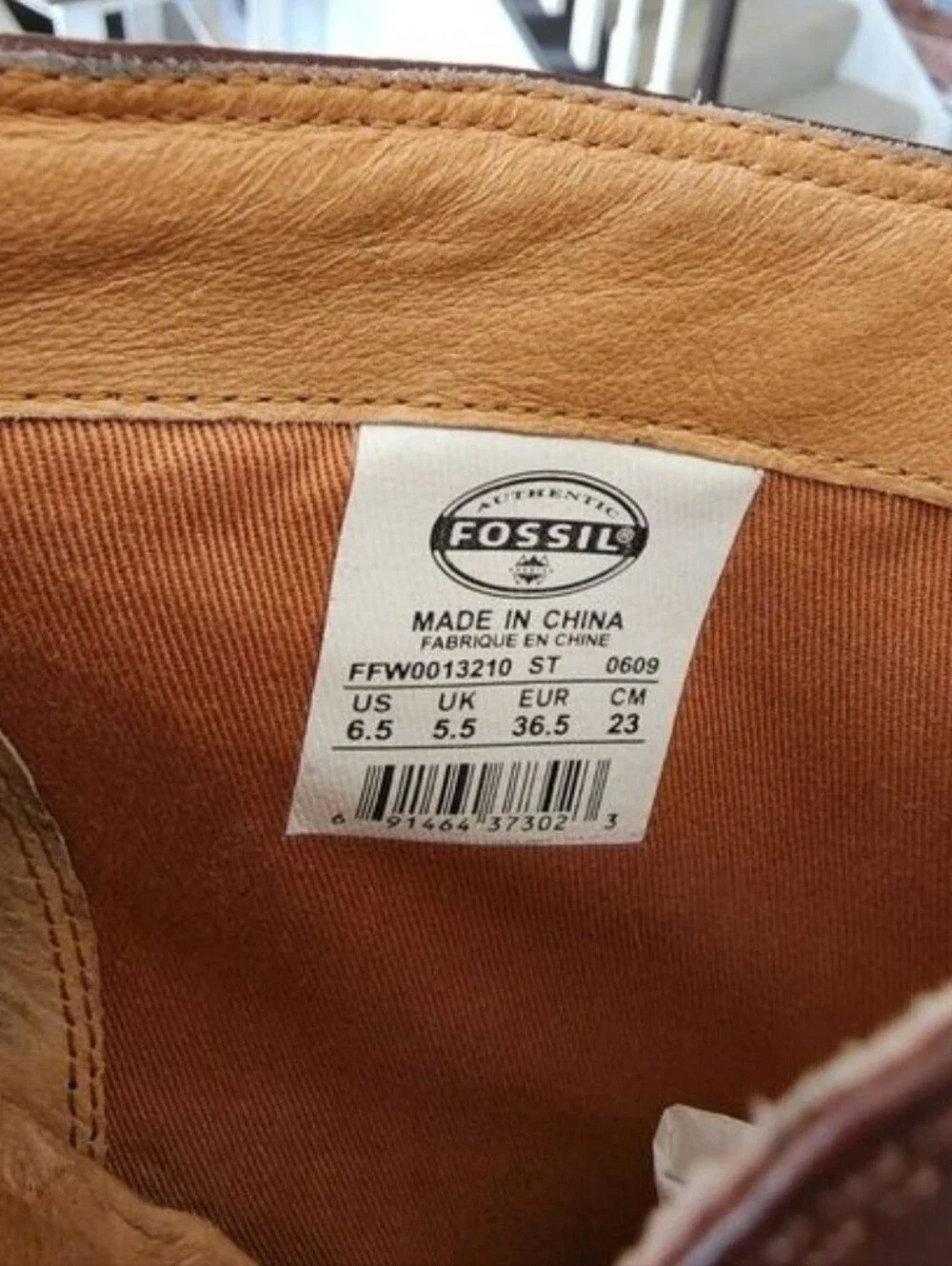 Fossil Leather Ankle Boots Size 6.5